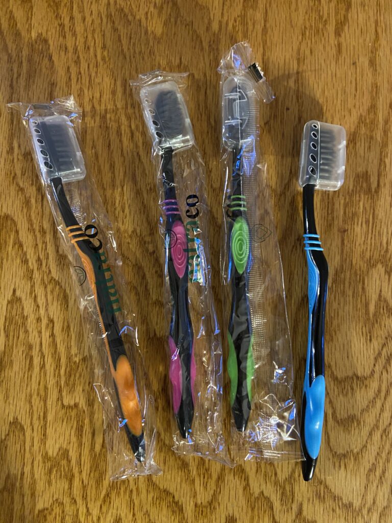 black charcoal toothbrushes individually wrapped